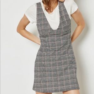Topshop pinafore zip up mini dress